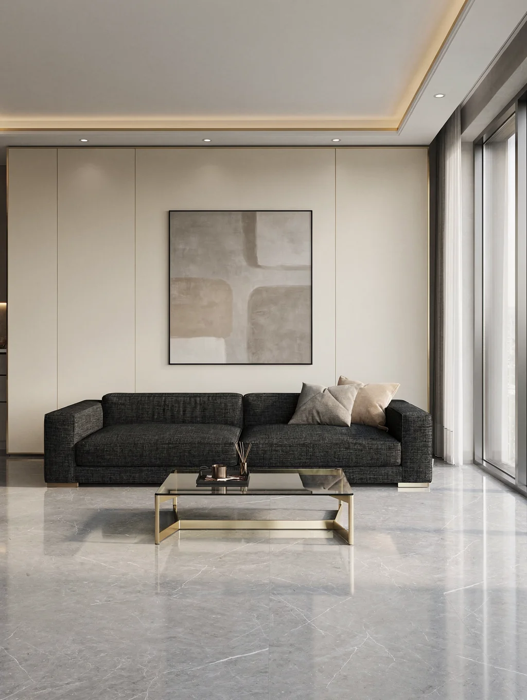 Modern luxury home interior with refined architectural details